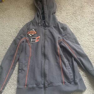 Harley-Davidson Gray Hooded Zip Jacket size small